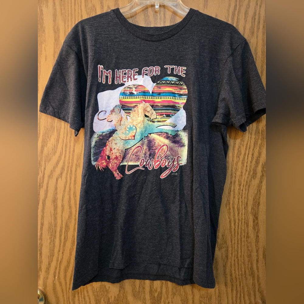 Graphic T-Shirt with I'm Here For The Cowboys Design